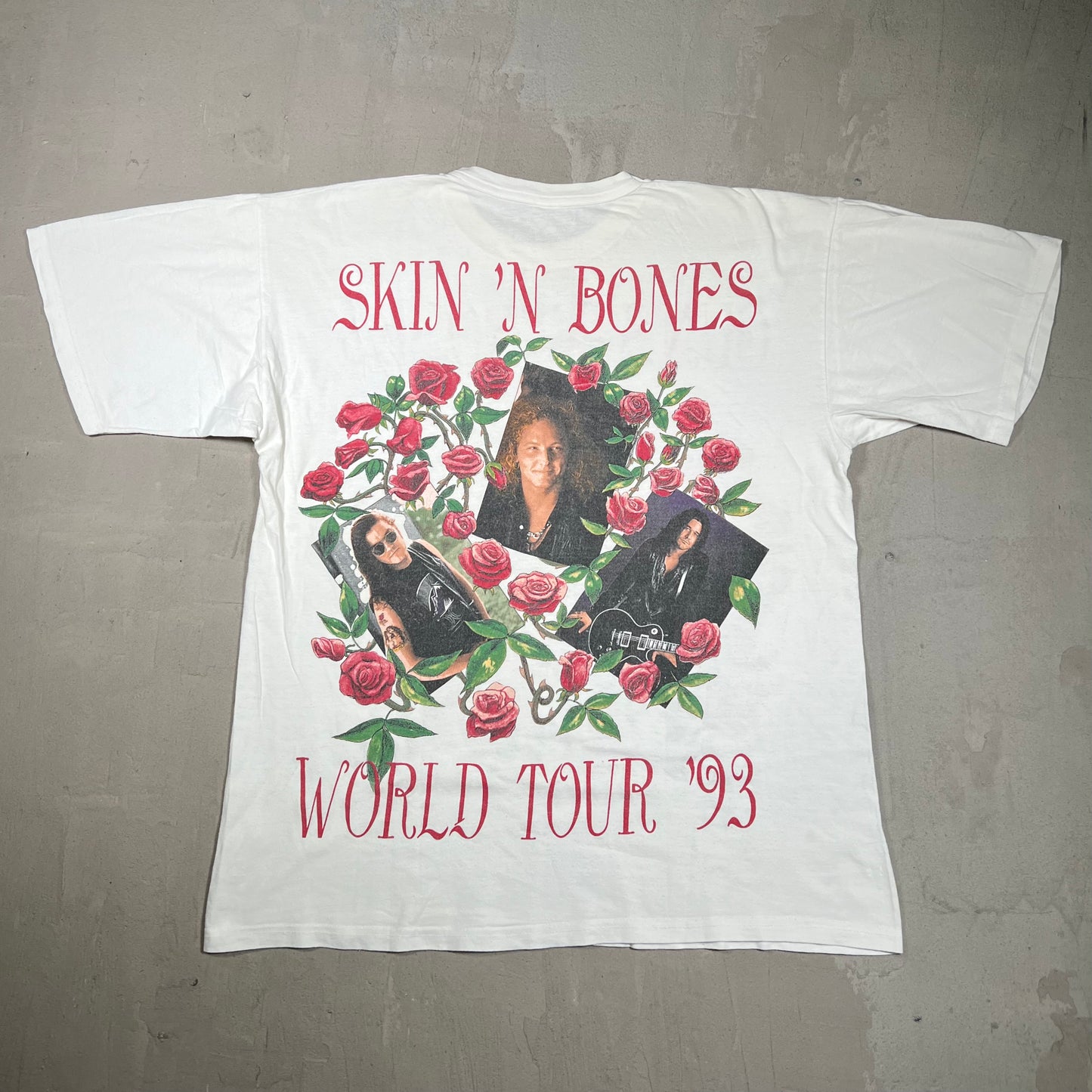 1993 Guns n Roses "Rosebush" White Tee Size XL USED v19997