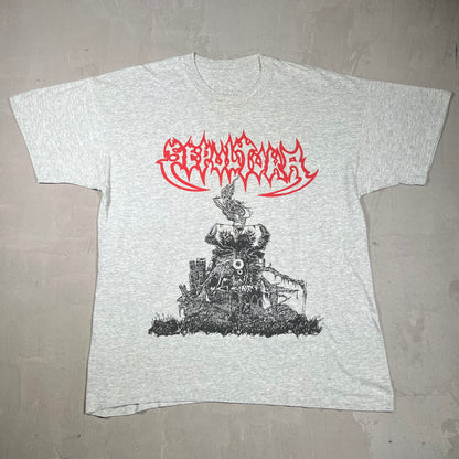 1990s Sepultura Brazilian Heavy Metal Grey Tour Tee Size XL USED v20022