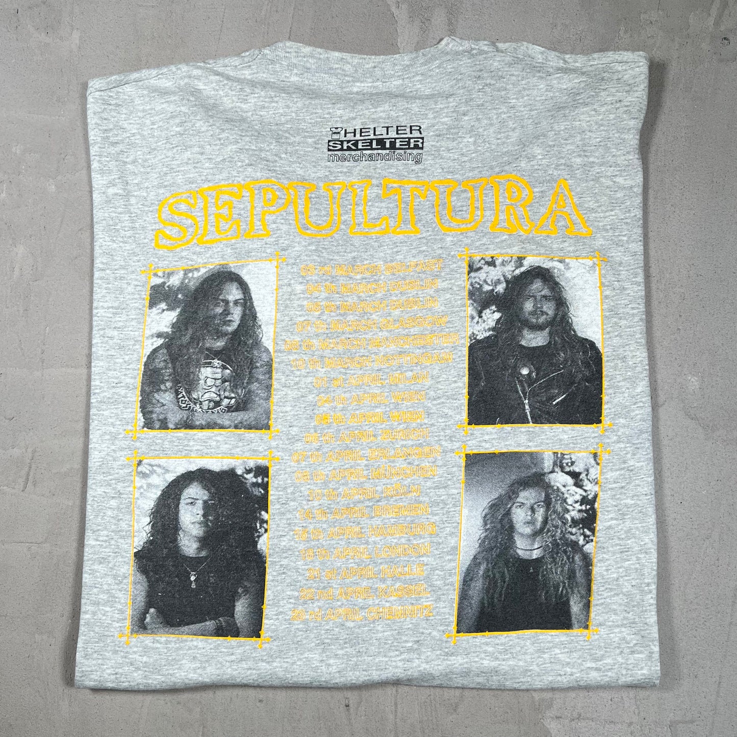 1990s Sepultura Brazilian Heavy Metal Grey Tour Tee Size XL USED v20022