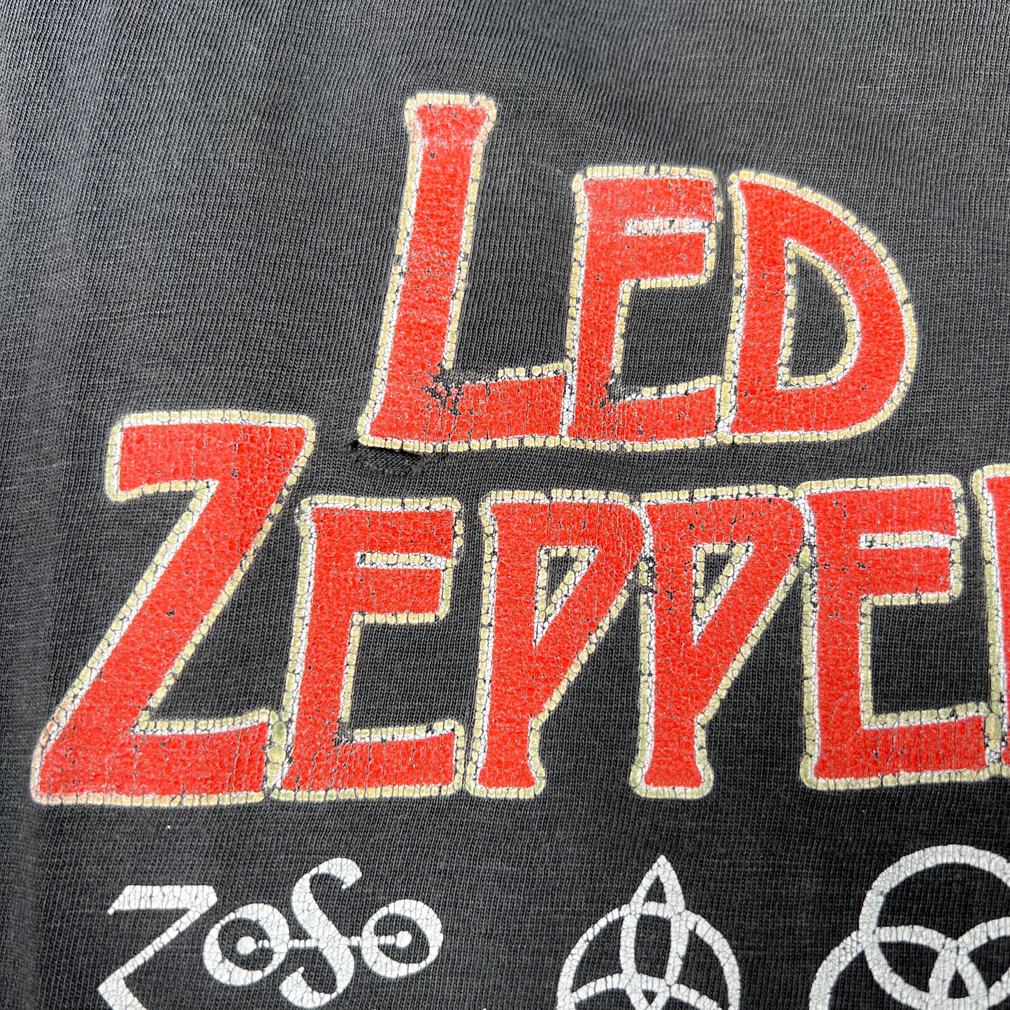 1989 Led Zeppelin "The Hermit" Black Tee Size Large USED v20004