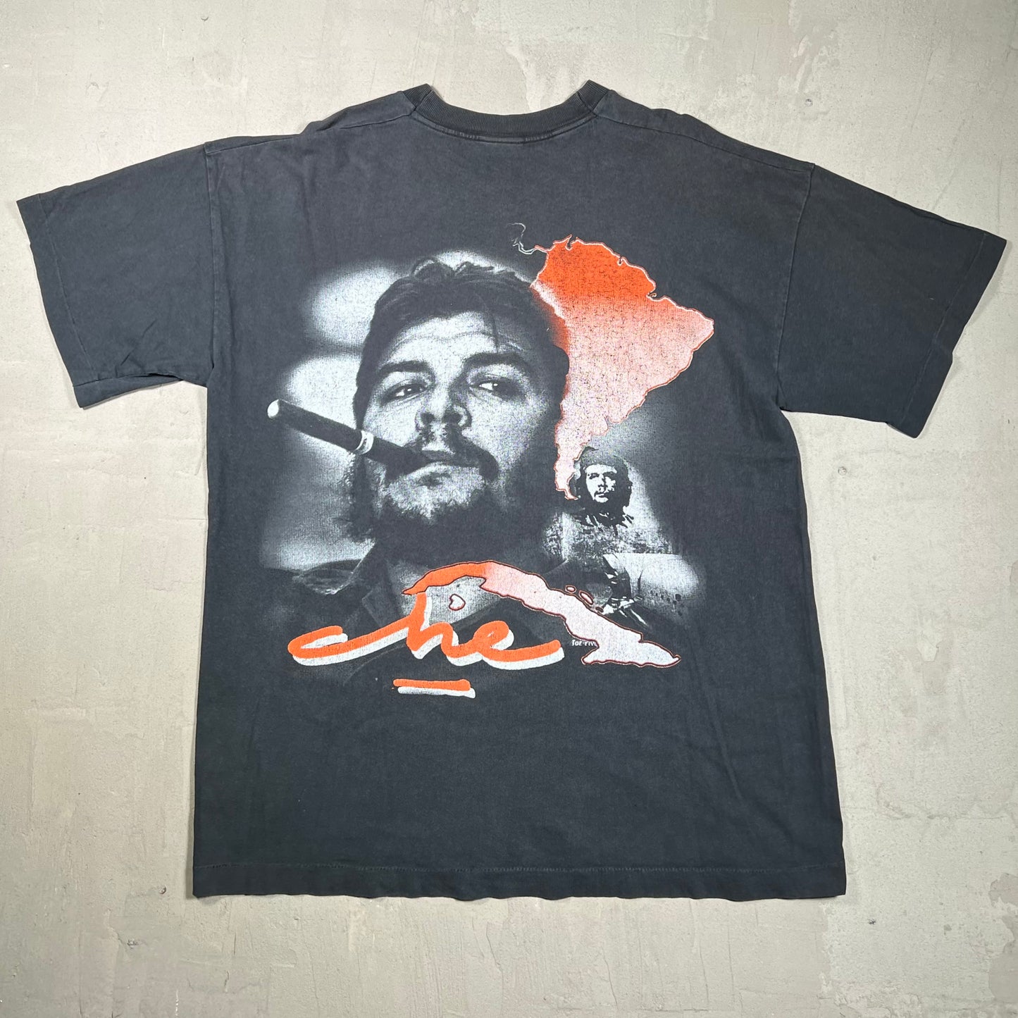 1990s Che Guevara Big Face Tee Black Size XL USED v20021