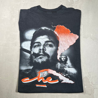 1990s Che Guevara Big Face Tee Black Size XL USED v20021