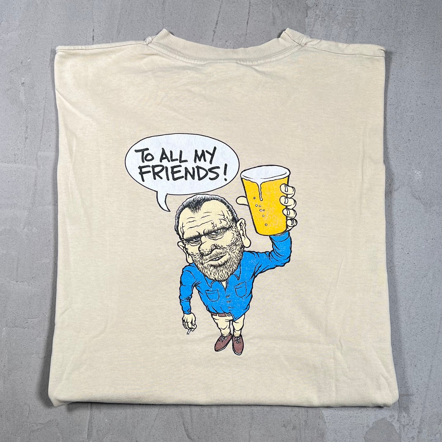 1990s Lagwagon To All My Friends Tan Tee Size XL USED v20023