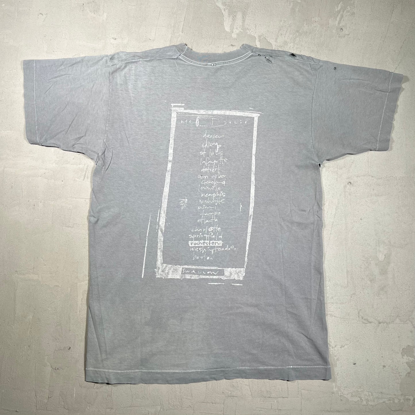 1994 Pearl Jam Grey "Freak" Tee Size Large USED v20006