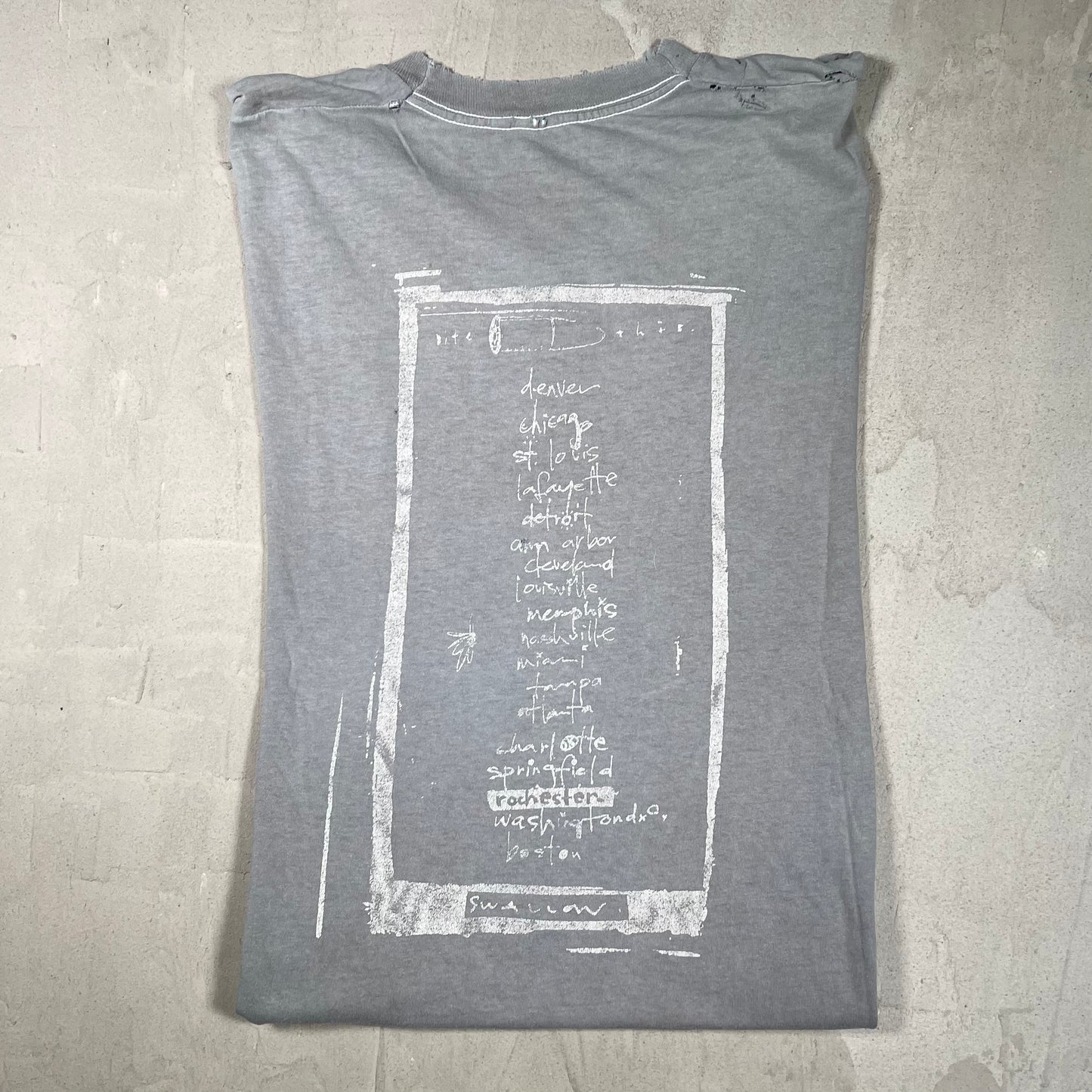 1994 Pearl Jam Grey "Freak" Tee Size Large USED v20006
