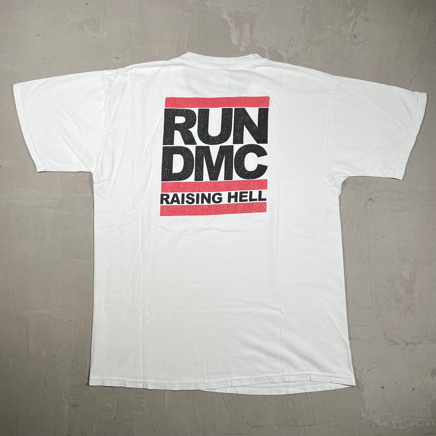 1990s Run DMC Raising Hell Krush Groove White Tee Size Large USED v120013