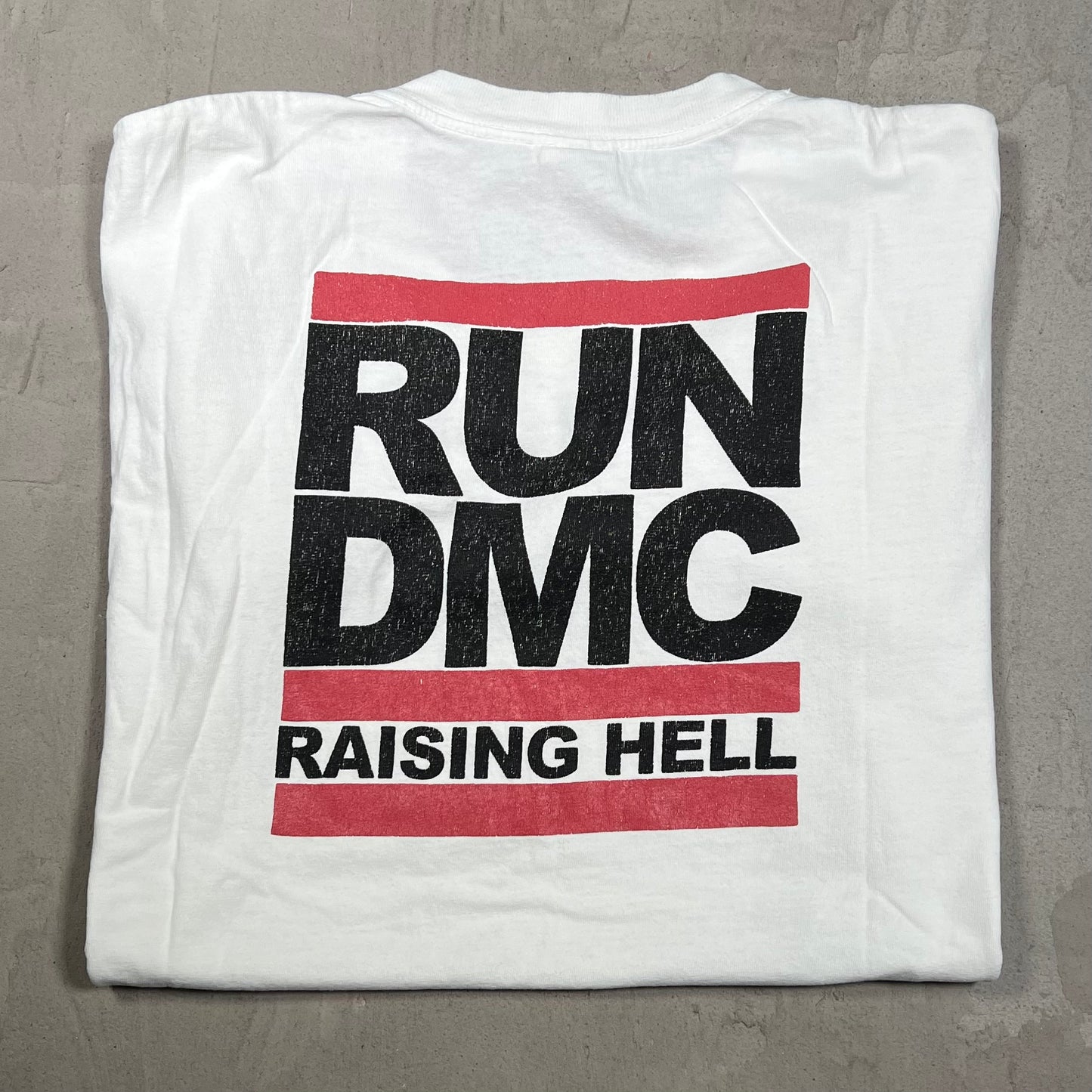 1990s Run DMC Raising Hell Krush Groove White Tee Size Large USED v120013