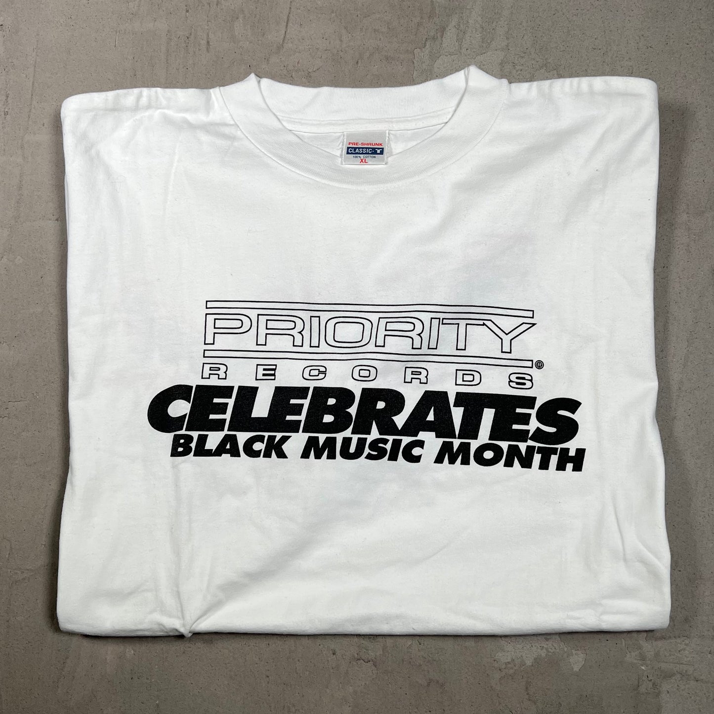 Y2K Priority Records Black Music Month White Tee Size XL USED v20014