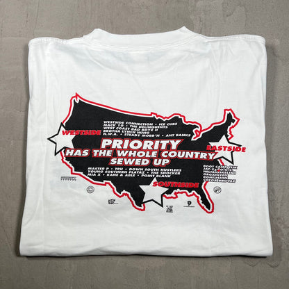 Y2K Priority Records Black Music Month White Tee Size XL USED v20014