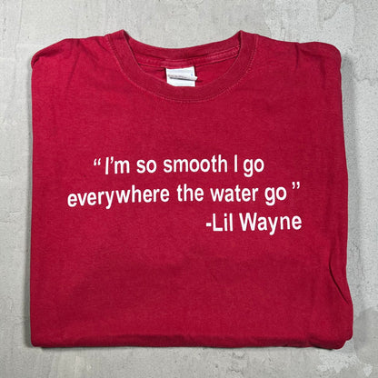 2009 Lil Wayne Smooth As Water C-Stunna Red Tee Size Medium USED v20015