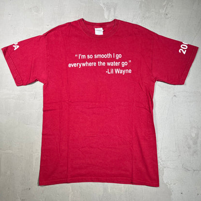 2009 Lil Wayne Smooth As Water C-Stunna Red Tee Size Medium USED v20015