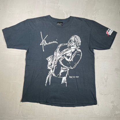 1990s "Jackie McLean" Jazz Art Tee Size XL USED v20007
