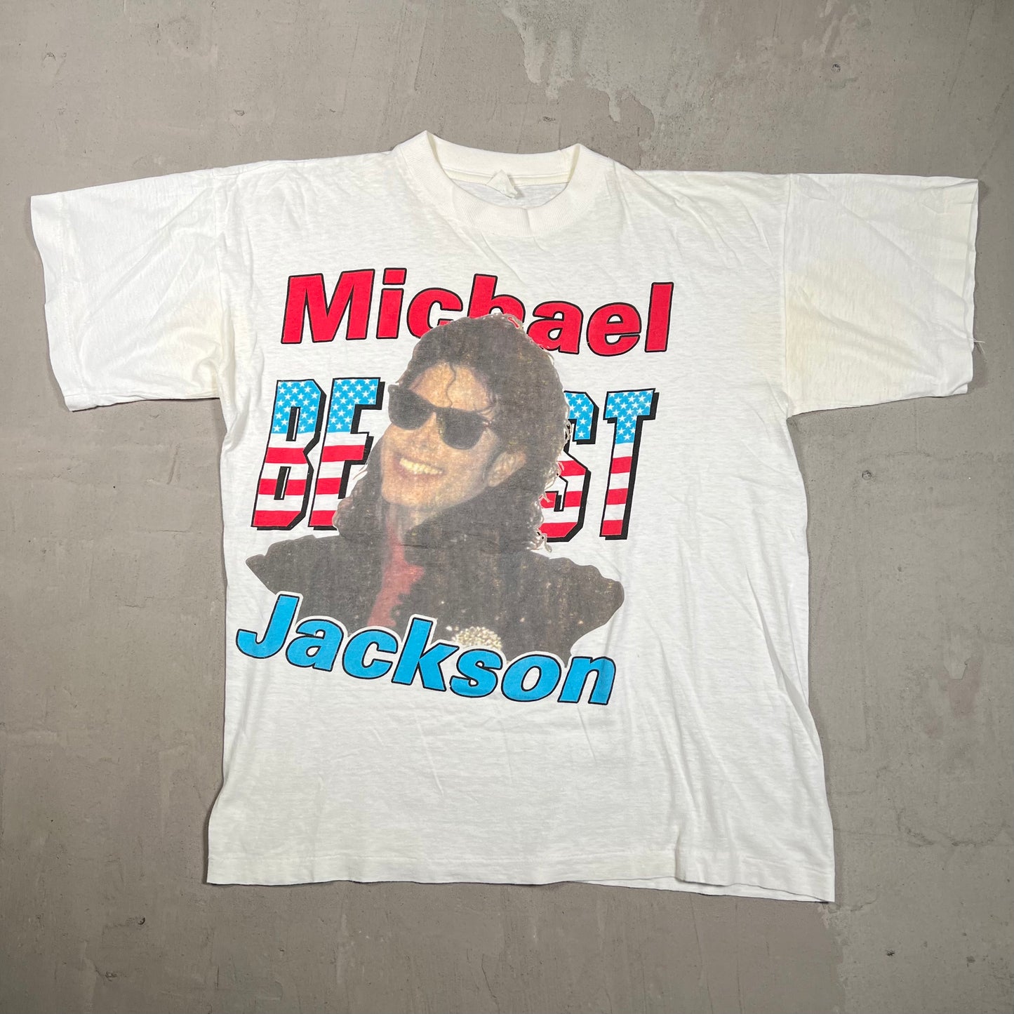 1990s Michael Jackson Best Bootleg White Tee Size Large USED v20019