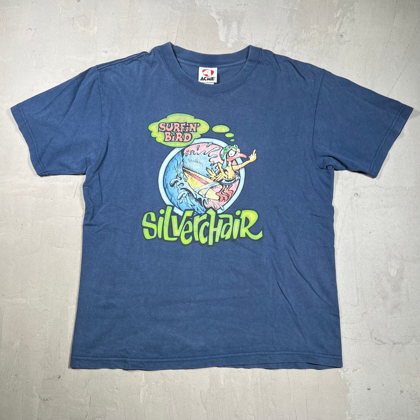 1996 Silverchair "Surfin Bird" Navy Tee Size Medium USED v20011