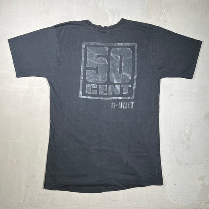 Y2K 50 Cent Portrait Tee Black Size XL USED v20009