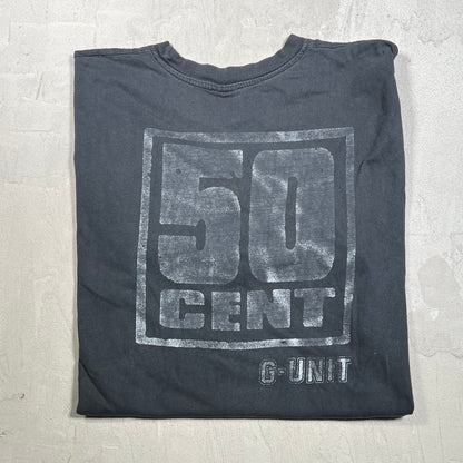Y2K 50 Cent Portrait Tee Black Size XL USED v20009