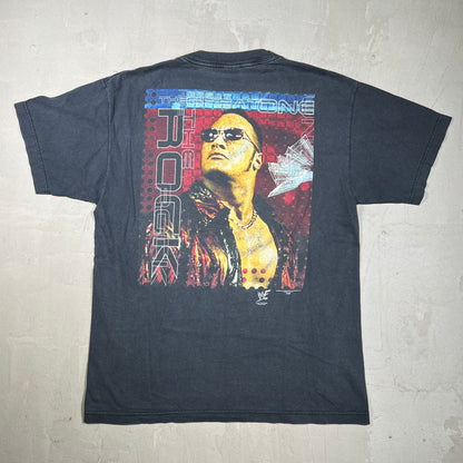 2000 WWF The Rock "Just Bring It" Black Tee Size Large USED v20010