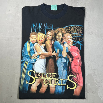 Y2K Spice Grils Bootleg Rap Style Black Tee Size XL USED v20012