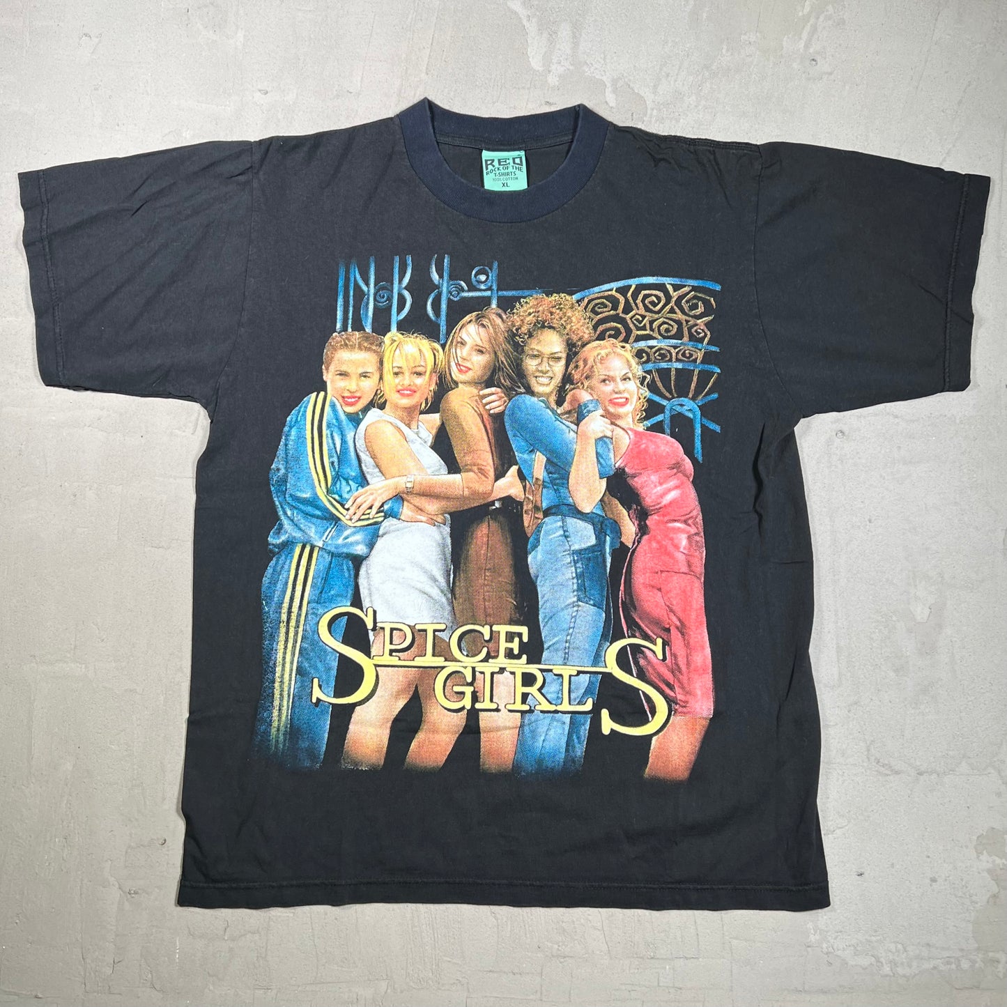 Y2K Spice Grils Bootleg Rap Style Black Tee Size XL USED v20012