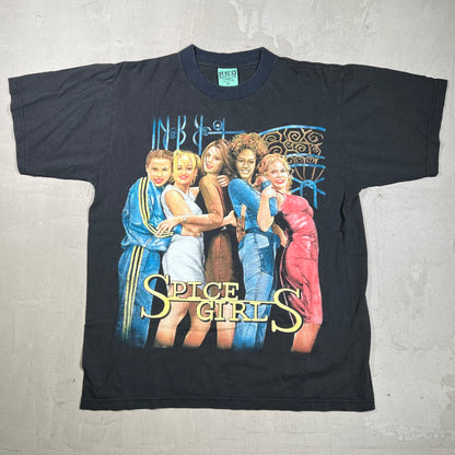 Y2K Spice Grils Bootleg Rap Style Black Tee Size XL USED v20012