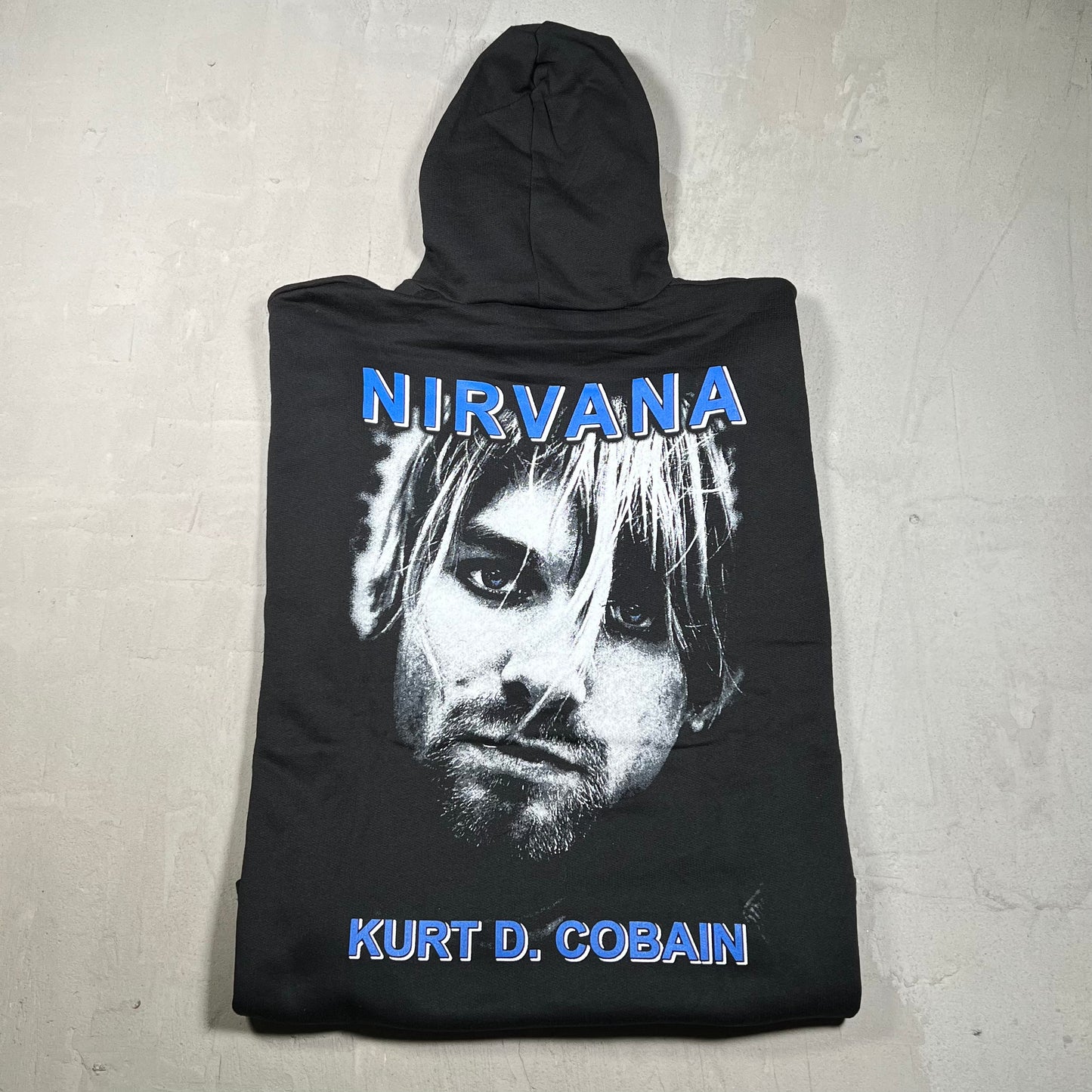 2000 Nirvana Kurt D Cobain Big Head Black Hoodie Size XL USED v20016