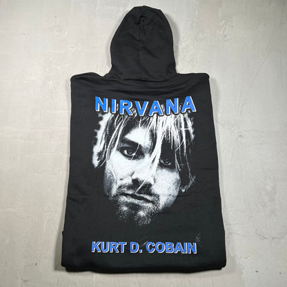 2000 Nirvana Kurt D Cobain Big Head Black Hoodie Size XL USED v20016
