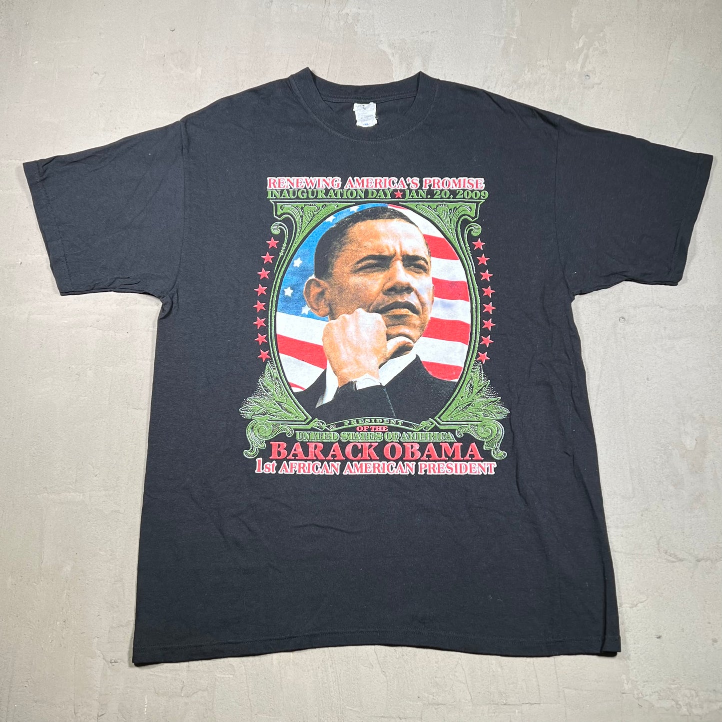 2009 Barack Obama Inauguration Tee Black Size XL USED v19984
