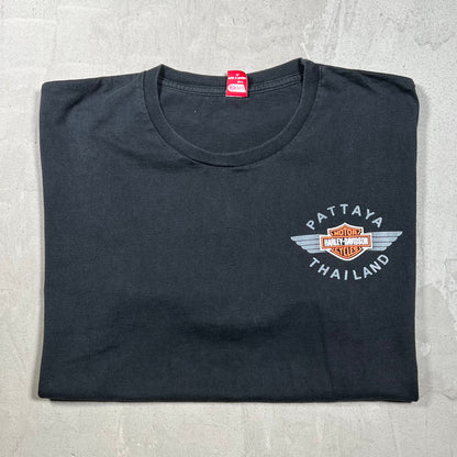 Harley Davidson Pattaya Thailand Black Tee Size XL USED v20035