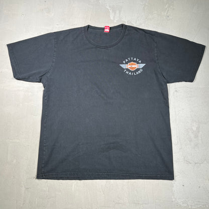 Harley Davidson Pattaya Thailand Black Tee Size XL USED v20035