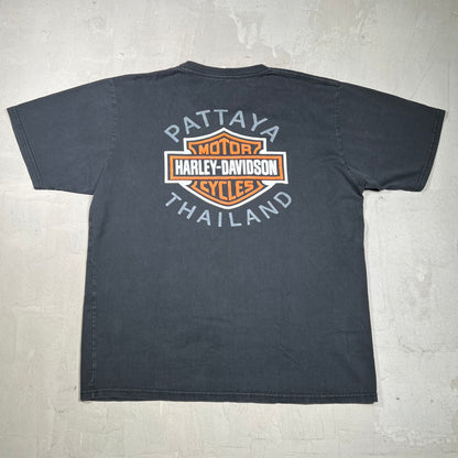 Harley Davidson Pattaya Thailand Black Tee Size XL USED v20035