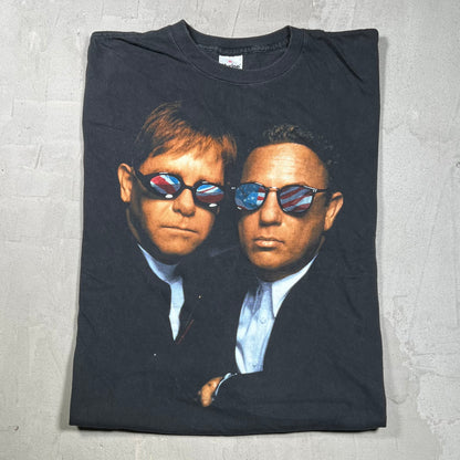 1994 Elton John Billy Joel Summer Tour Black Tee Size XL USED v20036