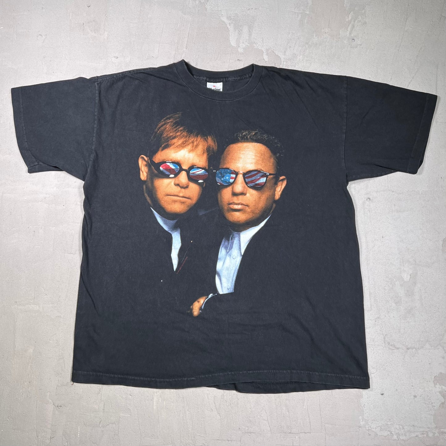 1994 Elton John Billy Joel Summer Tour Black Tee Size XL USED v20036