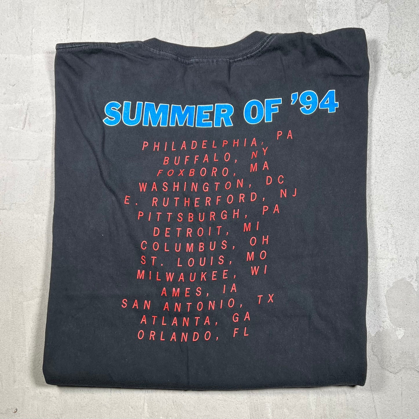 1994 Elton John Billy Joel Summer Tour Black Tee Size XL USED v20036