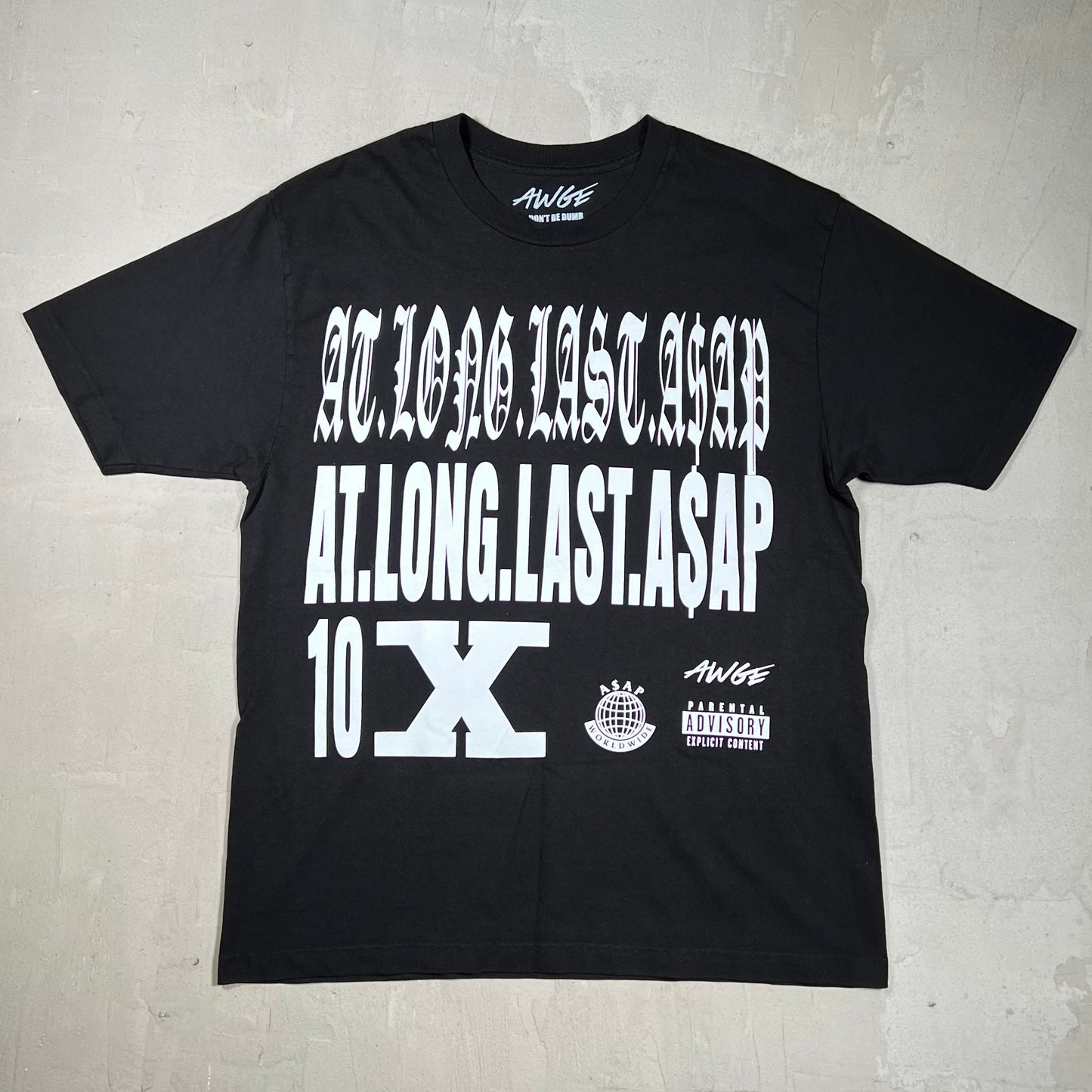 AWGE "At Long Last ASAP" Black Tee Size Large USED x18353