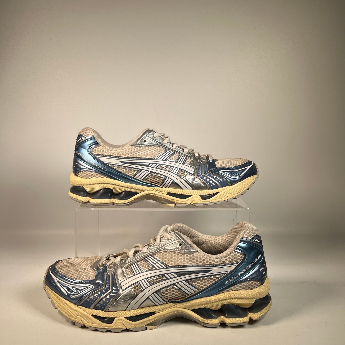 Asisc Gel-Kayano 14 Cream Metallic Blue (2024) Size 9.5 USED s22515
