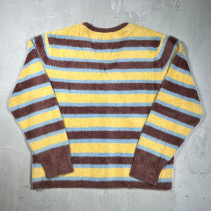 Stussy Striped Brown Cardigan Size Large USED x18362