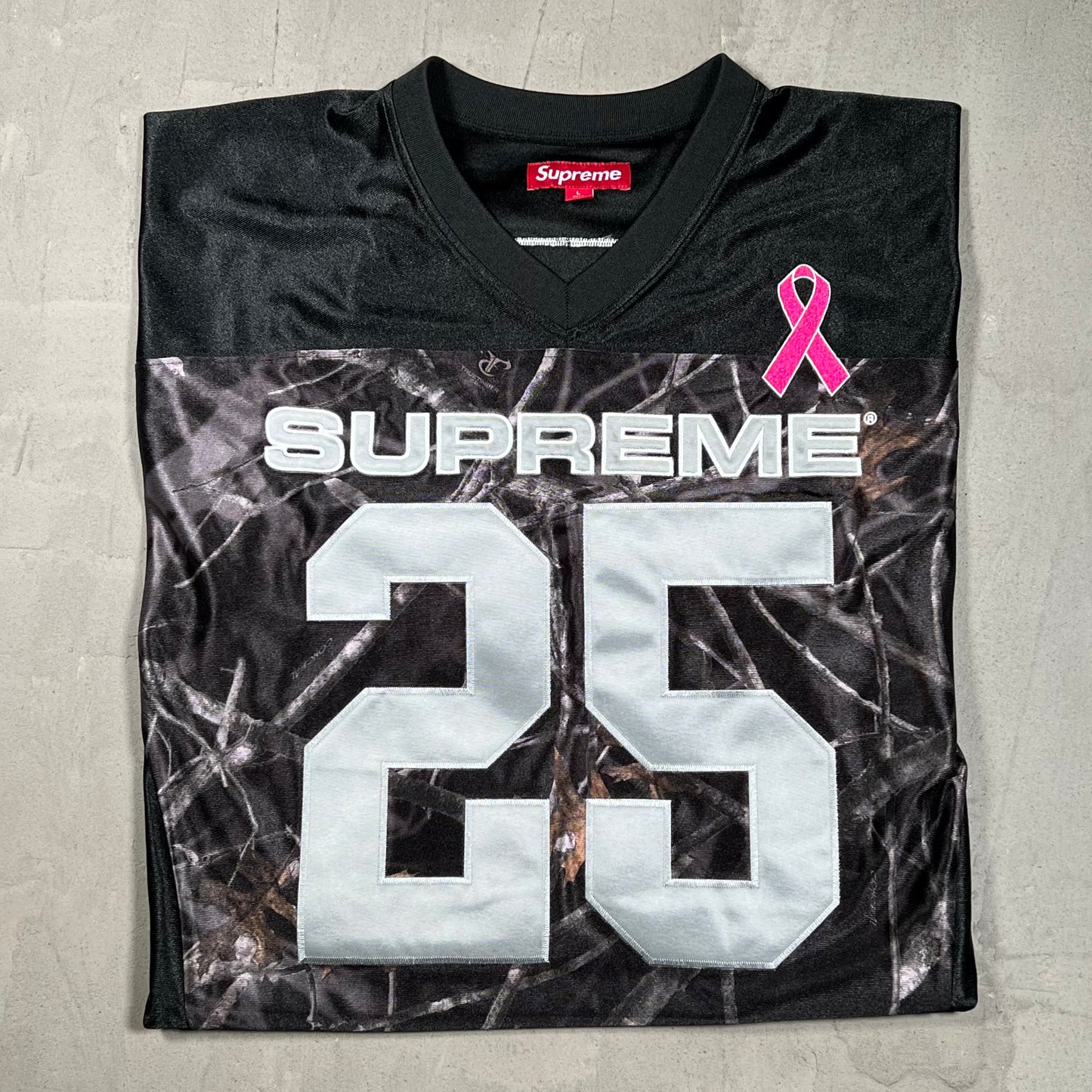 Supreme Breast Cancer Awareness Jersey Black (2025) Size Large USED x18349