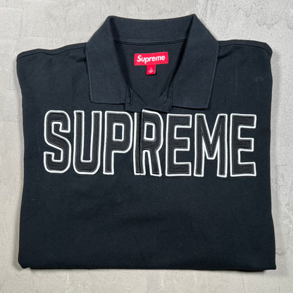 Supreme Twill Applique Polo Black (2025) Size Large USED x18348
