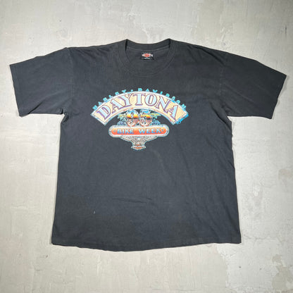 1995 Harley Davidson Daytona Beach Black Tee Size Large USED v20047