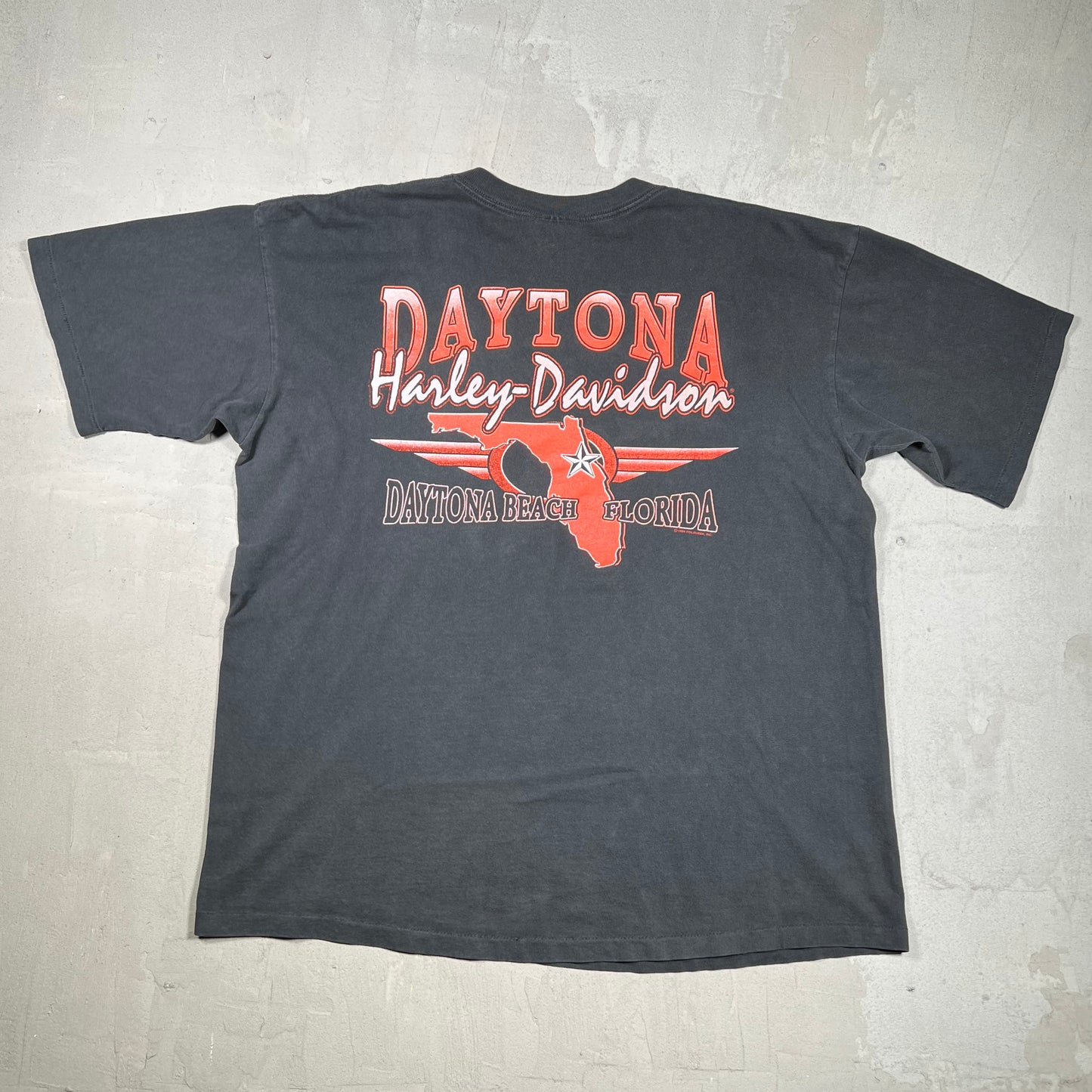 1995 Harley Davidson Daytona Beach Black Tee Size Large USED v20047