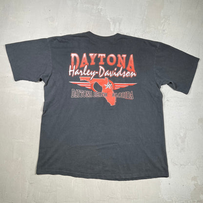 1995 Harley Davidson Daytona Beach Black Tee Size Large USED v20047