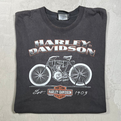 Y2K Harley Davidson Museum Black Tee Size XL USED v20048