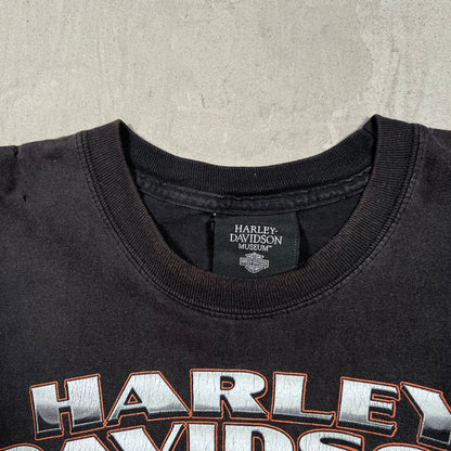 Y2K Harley Davidson Museum Black Tee Size XL USED v20048