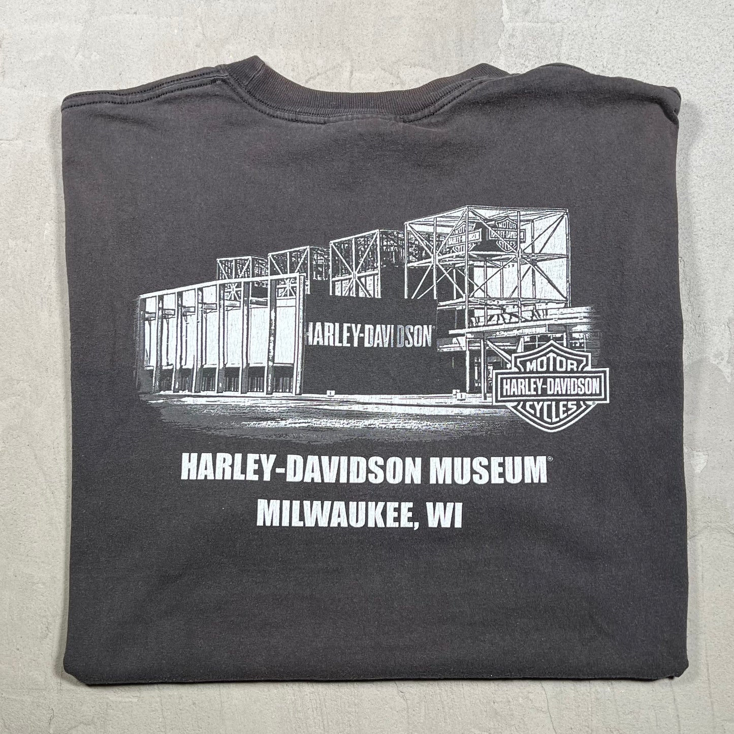 Y2K Harley Davidson Museum Black Tee Size XL USED v20048