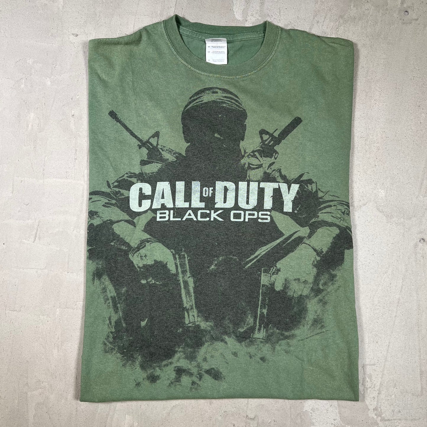 2010 Call of Duty Black Ops Promo Green Tee Size Medium USED v20030