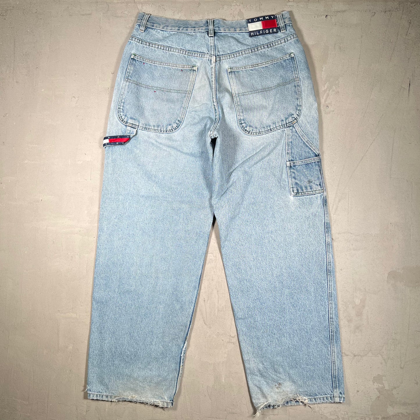 1990s Tommy Hilfiger Blue Jeans Size 33x32 USED v20033