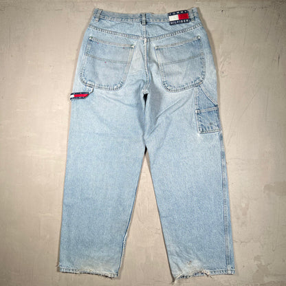 1990s Tommy Hilfiger Blue Jeans Size 33x32 USED v20033