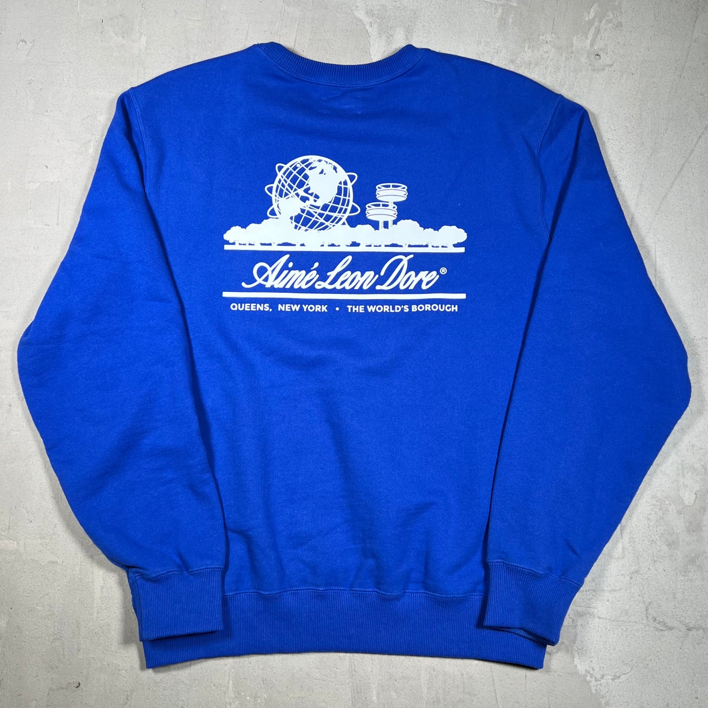 Aime Leon Dore ALD Borough Blue Crewneck Size Large USED x18332