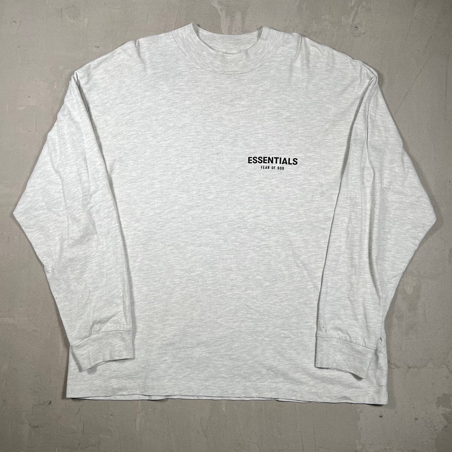 Essentials Fear of God FOG Mock Neck Longsleeve Light Grey Size Small USED x18364