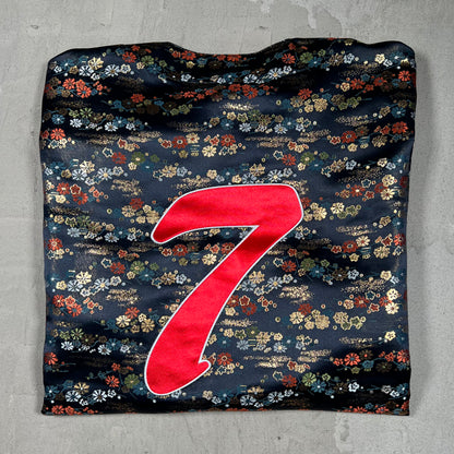 Supreme Floral Jacquard Baseball Jersey Navy Size XL USED x18357